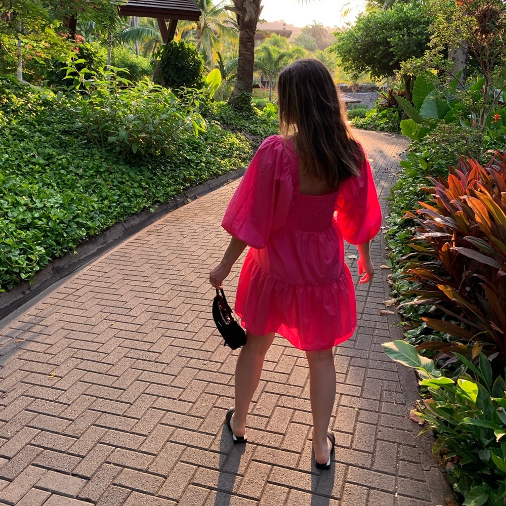 Hot Pink Cotton Dress